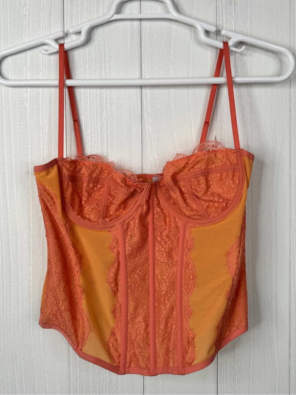 Urban Outfitters Out From Under Modern Love Corset Top Terra Cotta XL
